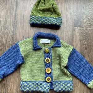 Ebb and Flow Handmade Knit Sweater and Hat